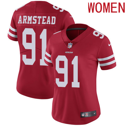 2019 Women San Francisco 49ers #91 Armstead red Nike Vapor Untouchable Limited NFL Jersey